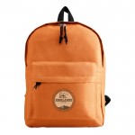 Rucksäcke mit Außentasche bedrucken Farbe orange Ansicht mit Logo 1