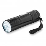 Taschenlampe mit Siebdruck in einer Metallbox Farbe schwarz zweite Ansicht