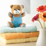 Mit dem Firmenlogo bedruckbarer Teddybär Farbe blau Stimmungsbild