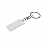 Rechteckiger Schlüsselanhänger mit Ihrem Logo bedrucken Farbe Silber