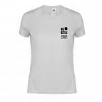 Tailliertes T-Shirt für Damen, 150 g/m2, Fruit Of The Loom Ansicht mit Druckbereich