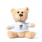Weicher Teddybär mit weißem T-Shirt Ansicht mit Druckbereich