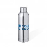 Doppelwandige Flasche aus recyceltem Edelstahl, 500 ml Ansicht mit Druckbereich