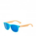 Bunte Sonnenbrille mit Bambusbügeln und UV400-Schutz Ansicht mit Druckbereich