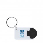 Schlüsselanhänger mit Chip für den Einkaufswagen Ansicht mit Druckbereich