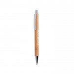 Kugelschreiber aus Bambus mit Metallclip Ansicht mit Druckbereich