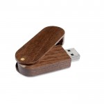 USB-Sticks aus Holz mit Logo bedrucken lassen Farbe dunkler Holzton Ansicht 1