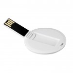 USB-Karte mit Aufdruck rund Farbe weiß als Werbeartikel