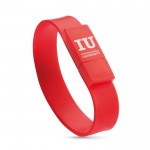 Bedrucktes USB-Armband als Werbegeschenk Farbe rot mit Logo