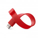 Bedrucktes USB-Armband als Werbegeschenk Farbe rot Ansicht mit Druckbereich