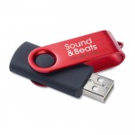 USB-Stick mit farbigem Clip Werbeartikel Farbe rot mit Logo bedruckt