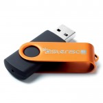USB-Stick mit farbigem Clip Werbeartikel Farbe orange mit Logo bedruckt