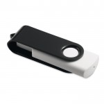 USB-Stick mit weißem Gehäuse und Farbclip Farbe schwarz