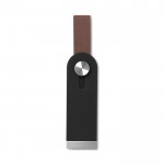 Einziehbarer USB-Stick mit Ledergriff; Farbe Schwarz