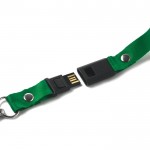 USB-Schlüsselband mit Aufdruck für Firmen Farbe grün Detailaufnahme