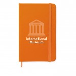 Taschennotizbücher mit linierten Seiten Farbe orange Ansicht mit Logo 1