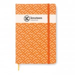 Taschennotizbücher mit linierten Seiten Farbe orange Ansicht mit Logo 2