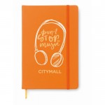 Taschennotizbücher mit linierten Seiten Farbe orange Ansicht mit Logo 3