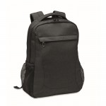 Laptop-Rucksack aus RPET-Polyester mit 15-Zoll-Trolley-Halterung Farbe schwarz
