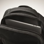 Laptop-Rucksack aus RPET-Polyester mit 15-Zoll-Trolley-Halterung Farbe schwarz fünftes Detailbild