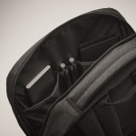 Laptop-Rucksack aus RPET-Polyester mit 15-Zoll-Trolley-Halterung Farbe schwarz sechstes Detailbild