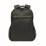 Laptop-Rucksack aus RPET-Polyester mit 15-Zoll-Trolley-Halterung Farbe schwarz zehnte Ansicht