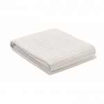 Leichte Decke im Waffelmuster aus Baumwolle mit Geschenkbox 300 g/m2 Farbe weiß