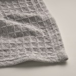 Leichte Decke im Waffelmuster aus Baumwolle mit Geschenkbox 300 g/m2 Farbe grau viertes Detailbild