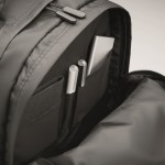 Laptop-Rucksack aus RPET-Polyester mit Taschen und Polsterung 15'' Farbe schwarz achtes Detailbild