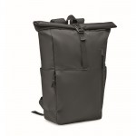 Laptop-Rucksack aus Polyester RPET 15'' mit Reißverschluss Farbe schwarz