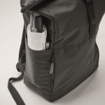 Laptop-Rucksack aus Polyester RPET 15'' mit Reißverschluss Farbe schwarz viertes Detailbild