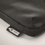 Umhängetasche für Smartphone aus RPET-Polyester mit verstellbarem Riemen Farbe schwarz fünftes Detailbild