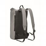 Reflektierender Rucksack mit Rolltop-Verschluss aus Polyester für 15-Zoll-Laptops Farbe mattsilber zweite Ansicht