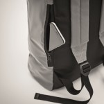 Reflektierender Rucksack mit Rolltop-Verschluss aus Polyester für 15-Zoll-Laptops Farbe mattsilber fünftes Detailbild