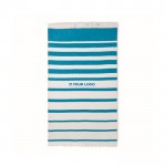 Handtuch SEAQUAL® Mix mit recyceltem Polyester, 300 g/m2, 100x170cm Ansicht mit Druckbereich