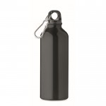 Auslaufsichere Flasche aus recyceltem Aluminium mit Karabiner, 500 ml Farbe schwarz