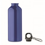 Auslaufsichere Flasche aus recyceltem Aluminium mit Karabiner, 500 ml Farbe blau zweite Ansicht