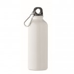 Auslaufsichere Flasche aus recyceltem Aluminium mit Karabiner, 500 ml Farbe weiß
