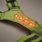 Verstellbare, reflektierende Sicherheitsweste mit LEDs auf der Vorder- und Rückseite Farbe grün sechstes Detailbild