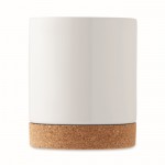 Weißer Keramikbecher mit Korkboden, 280 ml Farbe weiß dritte Ansicht