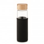Auslaufsichere Glasflasche mit Smartphone-Halterung, 600 ml Farbe schwarz zweite Ansicht