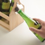 Bierkiste aus Bambus mit Öffner, bietet Platz für 6 Flaschen Farbe holzton fünftes Detailbild