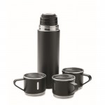 Auslaufsichere Edelstahltrinkflasche, 420ml, 2 Becher, 150ml farbe schwarz zweite Ansicht