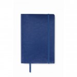 Notizbuch aus recyceltem PU mit Verschlussband, A5 farbe blau vierte Ansicht