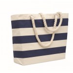 Gestreifte Strandtasche aus Baumwolle, 220 g/m2 farbe blau