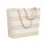 Gestreifte Strandtasche aus Baumwolle, 220 g/m2 farbe weiß