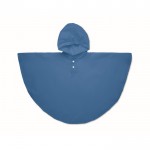 Kinder-Regenmantel aus PEVA mit Kapuze und Knopfverschluss farbe köngisblau zweite Ansicht
