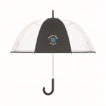 Transparenter Regenschirm mit 1 Panel und Gummigriff, 23'' farbe schwarz Hauptansicht