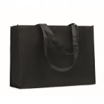 Tasche aus RPET Non-Woven mit langen Henkeln, 80 g/m2 farbe schwarz