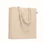 Tasche aus Öko-Baumwolle und Bodenfalte, 220 g/m2 farbe beige